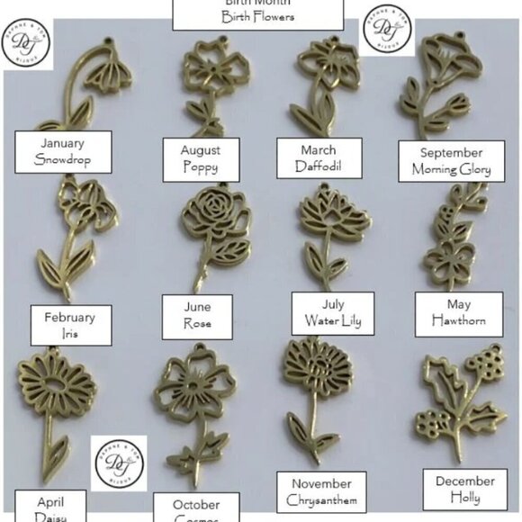 Birth Flower Necklace - Picture 2 of 10